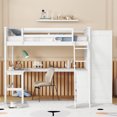 thumbnail image 4 of Wooden Loft Bed with Wardrobe, High Loft Beds Frame with U-Shpaed Desk and Shelves, Multifunctional Bedframe for Boys, Girls Bedroom, 4 of 9