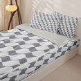 thumbnail image 3 of Erosebridal Geometric Art Wave Zipper Queen Comforter Set with Fitted Sheet and 2 Pillowcases,Gray Curved Line Zipper Bedding Set For Boys,Light Gray Reversible,4 Pieces, 3 of 7