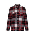thumbnail image 2 of Innerwin Tops Long Sleeve Mens Blouse Party Button Down Slim Fit Shirts Red Gray L, 2 of 8