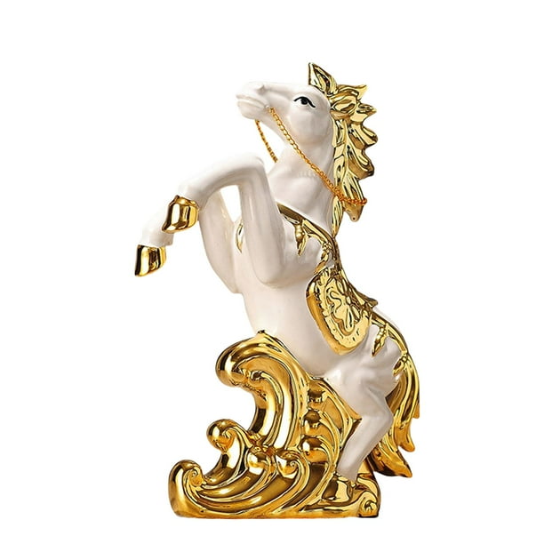 Escultura creativa de caballo, adorno de caballo, estatua decorativa de caballo artesanal para centro de mesa, estante, colección de decoración de