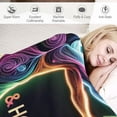 thumbnail image 3 of Orinice Neon Lines Flowers Warm Lightweight Blanket Soft Fleece Throw Blanket for All Seasons - Ideal Decor for Living Rooms, Sofas, and Offices - Cow Gifts Blanket with Multiple Sizes 40x50in, 3 of 6