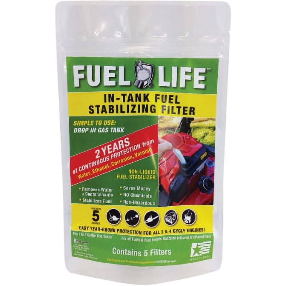 Fuel Life Non-Liquid Lawn Mower Fuel Stabilizer Filter (5 Pack), B3C