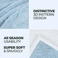 thumbnail image 4 of Superior Nuuk Fleece Reversible Lattice Blanket, Full/Queen, Light Blue, 4 of 7