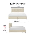 thumbnail image 4 of ClickDecor Edmond Storage Bed wAdjustable Height Headboard Queen Size Beige, 4 of 12