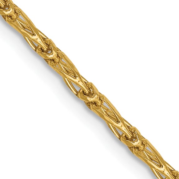 14k Yellow Gold 1.6 m DC Open Link Franco Chain