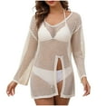 thumbnail image 2 of gljltg Women's Beach Cover Up Shirts Bikini Coverups Swimsuit Beach Dress Cotton Button Down Casual Long Sleeve Beachwear Loose Cardigan Blouse Tops Swimwear, 2 of 9