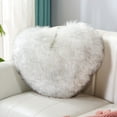 thumbnail image 1 of Almohada De Peluche Cojín de felpa sintética con forma de corazón, 40x30 cm, pelo largo, ideal para sofá, sala de estar o como regalo. Color gris. 1 unidad. Rkxzt, 1 of 9