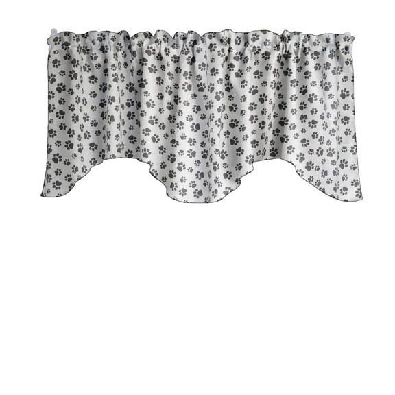 Scalloped Valance Cotton Animal Paw Print 58" Wide / 20" Tall