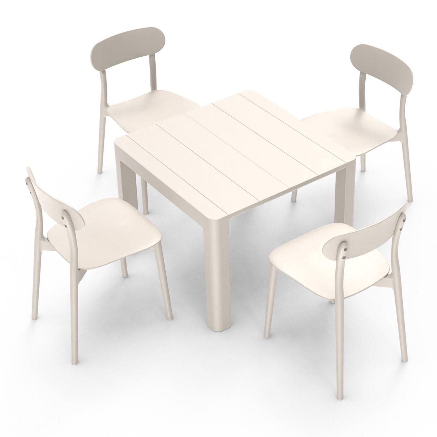 Table de patio carrée Patioflare, 40 pouces, crème