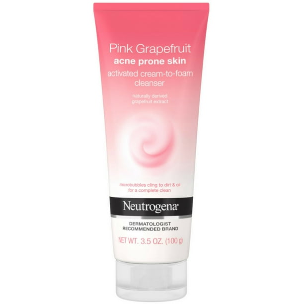Neutrogena Pink Grapefruit Activated CreamtoFoam Cleanser Acne Prone