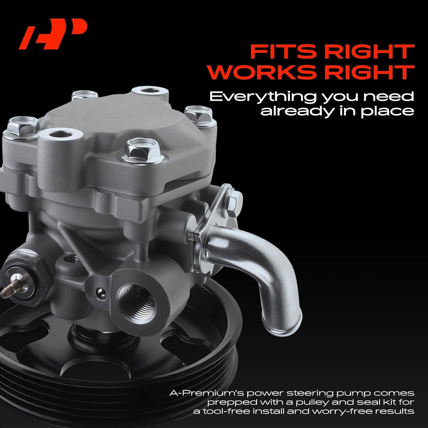 A-Premium Power Steering Pump, with Pulley, Compatible with Chevrolet Tracker 1999-2004, Suzuki Vitara 1999-2004, 2.0L 2.5L, Replace # 21-5149, 930-0104