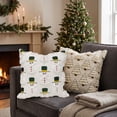 thumbnail image 5 of Embroidered Christmas Pillow Cover 18x18, Detailed Needlework Holiday Throw Cushion Case for Sofa, Couch & Living Room Decor, 5 of 8