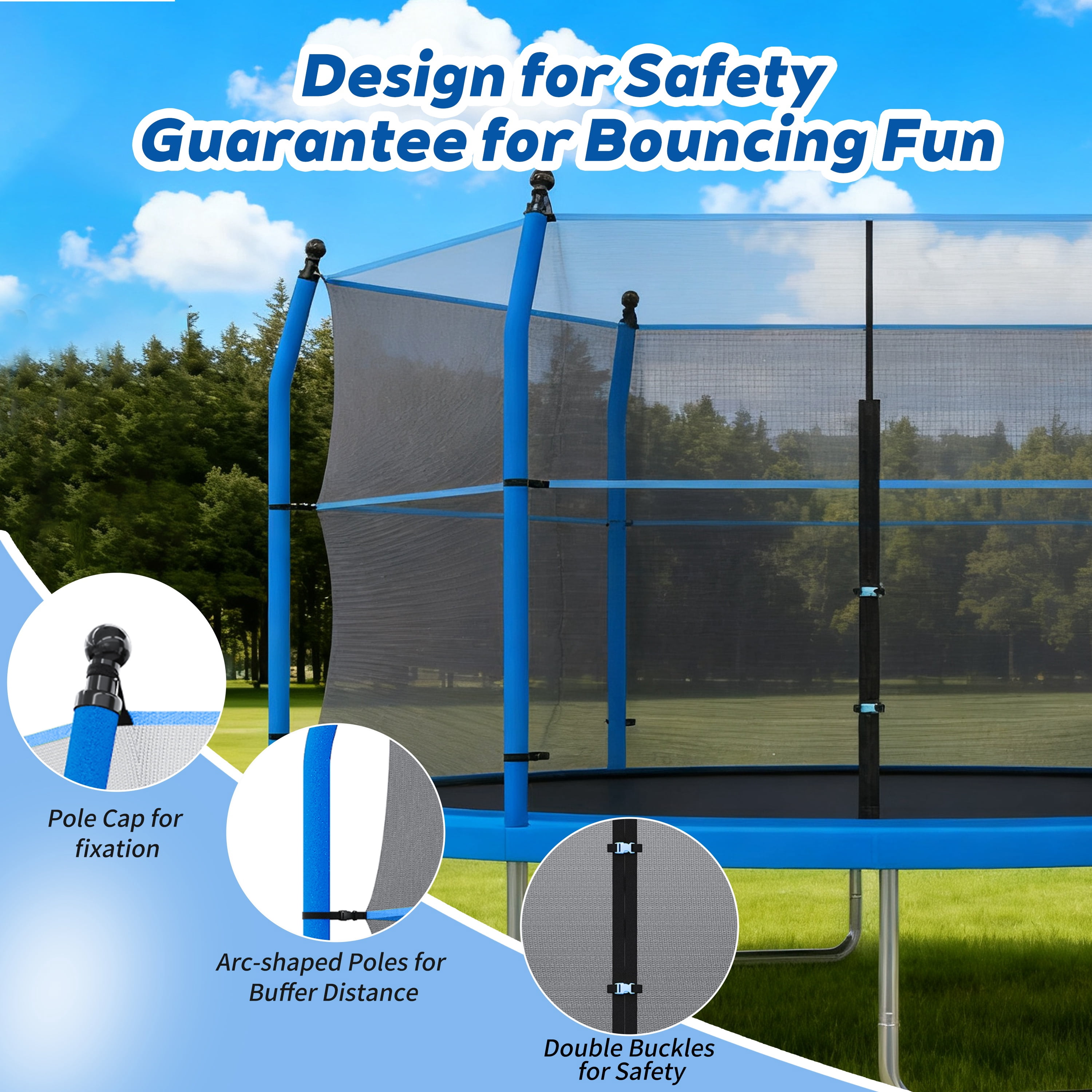 14FT Trampoline with Net, SHINPT Large Trampoline with basketball Hoop, Outdoor Trampoline for Kids and Adults, Heavy Duty Trampoline with Ladder for Backyard, Big Trampoline for Best Gift for Kids