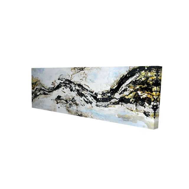 Peinture Éclaboussée Abstraite et Texturée - Toile 16"x48 Pouces - Impression à la Demande