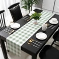 thumbnail image 3 of Sage Green Checkered Table Runner 120 Inches Long, Green White Buffalo Plaid Kitchen Coffee Dining Table Decoration for Home Party Birthday Wedding Home Decor 13x120 Inches, 3 of 8
