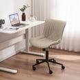thumbnail image 4 of Kidol & Shellder Khaki Desk Chair with Wheels, Adjustable Rocking Cozy PU Mid-Back Office Task Chair, 4 of 7
