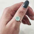 thumbnail image 5 of Hexagon Aqua Chalcedony Ring, 925 Sterling Silver, Women Ring, Natural Chalcedony, March Birthstone, Christmas, Thanksgiving, Tiny Dainty Ring, Handmade, Statement Jewelry, Wedding, Anniversary Gift, 5 of 8