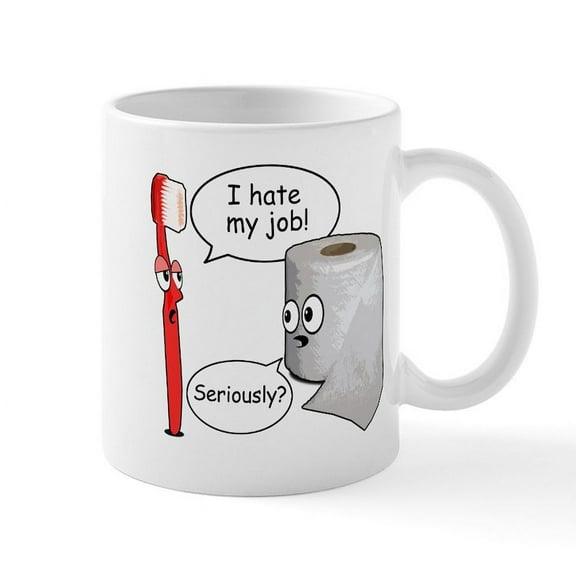 CafePress - Funny Sayings I Hate My Job Mugs - 11 oz Ceramic Mug - Novelty Coffee Tea Cup