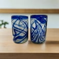 thumbnail image 2 of Blue Swirl Hand-Blown Glass | Mexican Drinking Tumbler (1Piece), 2 of 5