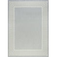 thumbnail image 3 of 4x6 Water Resistant, Indoor Outdoor Rugs for Patios, Front Door Entry, Entryway, Deck, Porch, Balcony | Outside Area Rug for Patio | Gray, Striped Border | Size: 4' x 5'3'', 3 of 8