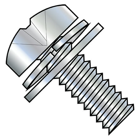 

6-32X5/16 Phillips Pan Split Lock & Narrow Flat Washer Sems Fully Threaded Zinc (Pack Qty 10 000) BC-0605SNPP