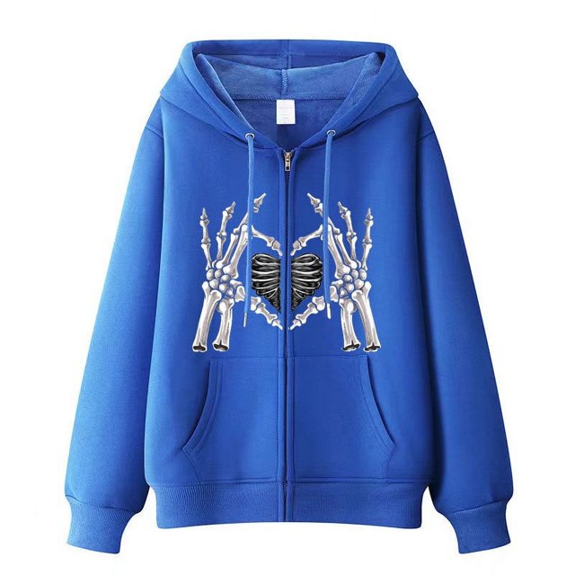 Dark hip-hop gótico Harajuku Y2k estampado de araña cremallera Sudadera con capucha hombres y mujeres Harajuku chaqueta sudadera