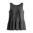 thumbnail image 4 of Women’s Linen Sleeveless Ruffle Tiered Tank Top, Casual Loose Summer Flowy Cami for Beach Vacation and Daily Wear, 4 of 6