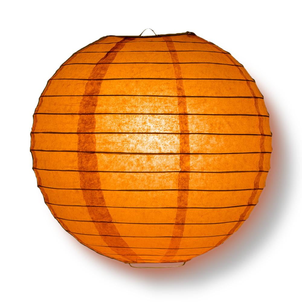 Quasimoon PaperLanternStore Decorative Paper Lantern (Single, 24Inch, Persimmon Orange, Even