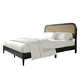 thumbnail image 5 of Castle Place Rattan Wooden Full Platform Bed with 2 Nightstands, Black, 5 of 14
