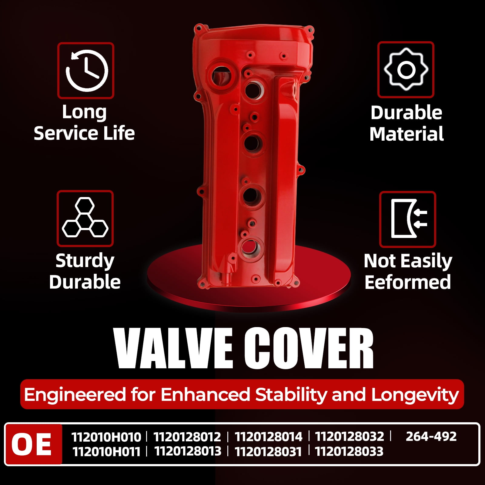 MITZONE Upgrade Aluminum Valve Cover Compatible with Toyota Camry Corolla Highlander RAV4 Solara Matrix Scion tC xB 2001-2015 2.4L 2AZ-FE