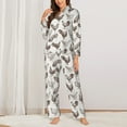 thumbnail image 2 of Salouo Chickens Pattern Women's Pajamas Set Long Sleeve Button Down Sleepwear Soft Pj Lounge Sets for women 2 Piece Pjs Set with Long Pants-Medium, 2 of 7