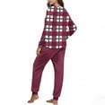 thumbnail image 5 of Gfyviroh Womens 2 Piece Pajama Set Long Sleeve Tops and Cuffed Pants Pjs Plaid Loungewear Sleepwear Sets, 5 of 7