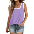 thumbnail image 2 of MOSHU Color Block Tank Tops for Women Flowy Round Neck Women Shirts Loose Fit Sleeveless Summer Tops, 2 of 10