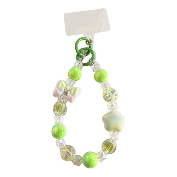 Doodle Bow Colorful Beaded Mobile Phone Lanyard Mobile Phone Case Universal Hand Rope Chain Decorative 1pc