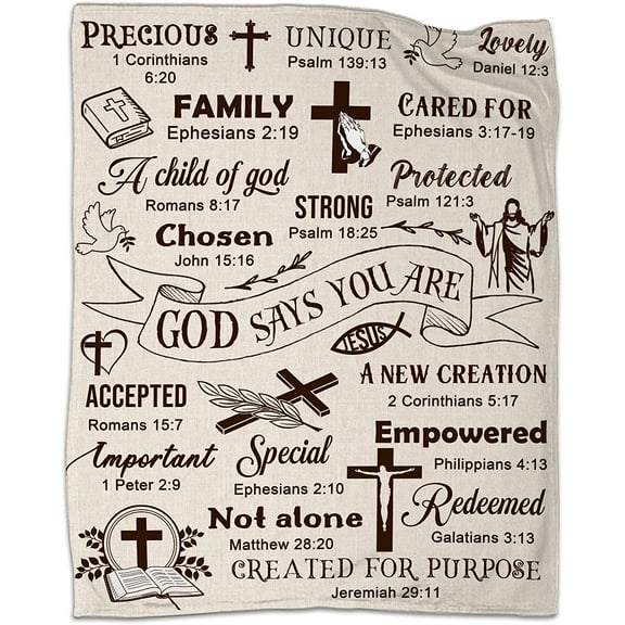 Christian Gifts for Men Women, Birthday Gifts for Christian Women Men Religious Gifts Blanket Mothers Day Blanket Gifts for Mom Women Bible Verse Inspirational Gifts 50"x60"