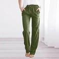thumbnail image 2 of Pntutb Womens Spring Pants Solid Color Elasticated Waist Full Length Casual Pants Trousers, 2 of 5
