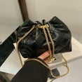 thumbnail image 1 of LNGOOR New Fashionable Woven Straw Bucket Bag With Gold Chain And Drawstring Closure  Perfect For Beach  Summer Essentials  Perfect For Vacation & Holiday, 1 of 7