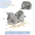 thumbnail image 7 of DIPU-Home Elephant Ride-On Rocking with Lullaby Song, Hand Puppets, Safety Belt, Plush Rocking Horse for Ages 1-3, Interactive Kids Rocker, Gray, 7 of 7