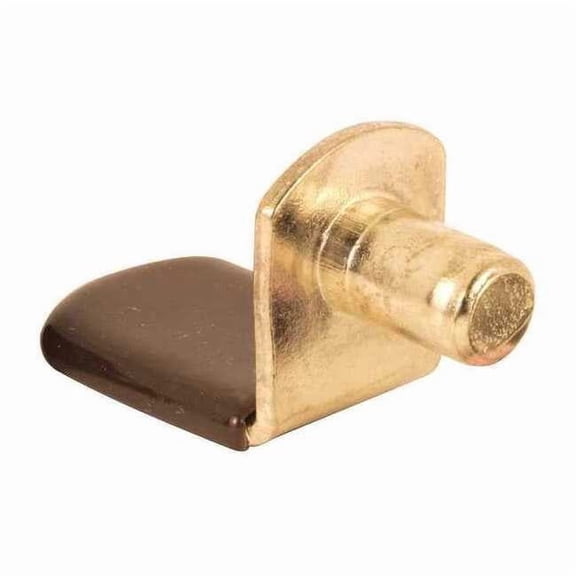 Shelf Support Peg, 1/4 in. Dia., Brass Plated Steel with a Brown Vinyl Tip (8-pack)
