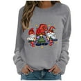 thumbnail image 2 of Uootdi Christmas Sweatshirts for Women Gift Christmas Trees Snowflake Snowman Reindeer Sequined Print Blouse Long Sleeve T Shi rts for Women, 2 of 6