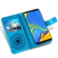 thumbnail image 5 of Compatible with Samsung Galaxy A9 2018 Wallet Phone Case and Tempered Glass Screen Protector Flip Credit Card Holder Stand Mandala Flower Cell Cover for 9A Star Pro A9S A920 A920F Women Men Blue, 5 of 9