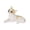 White, variant on VMWMSSR Hand Painted Resin Mini Figurine Statue Realistic Lying Dog Sculpture Decorative Animal Ornament For Car Living Room Cabinet Tabletop Decor(White-3.15")