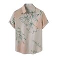 thumbnail image 1 of Camisas Oversize Hombre Camisa floral para hombres Tropical Casual Manga corta Botón abajo Impreso Camisas de playa (Grey, 4XL), 1 of 2