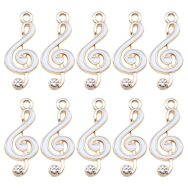 Shisuyan 10 pcs DIY Music Notes Charms Jewelry Making Musical Notes Charms Metal Music Symbol Charms