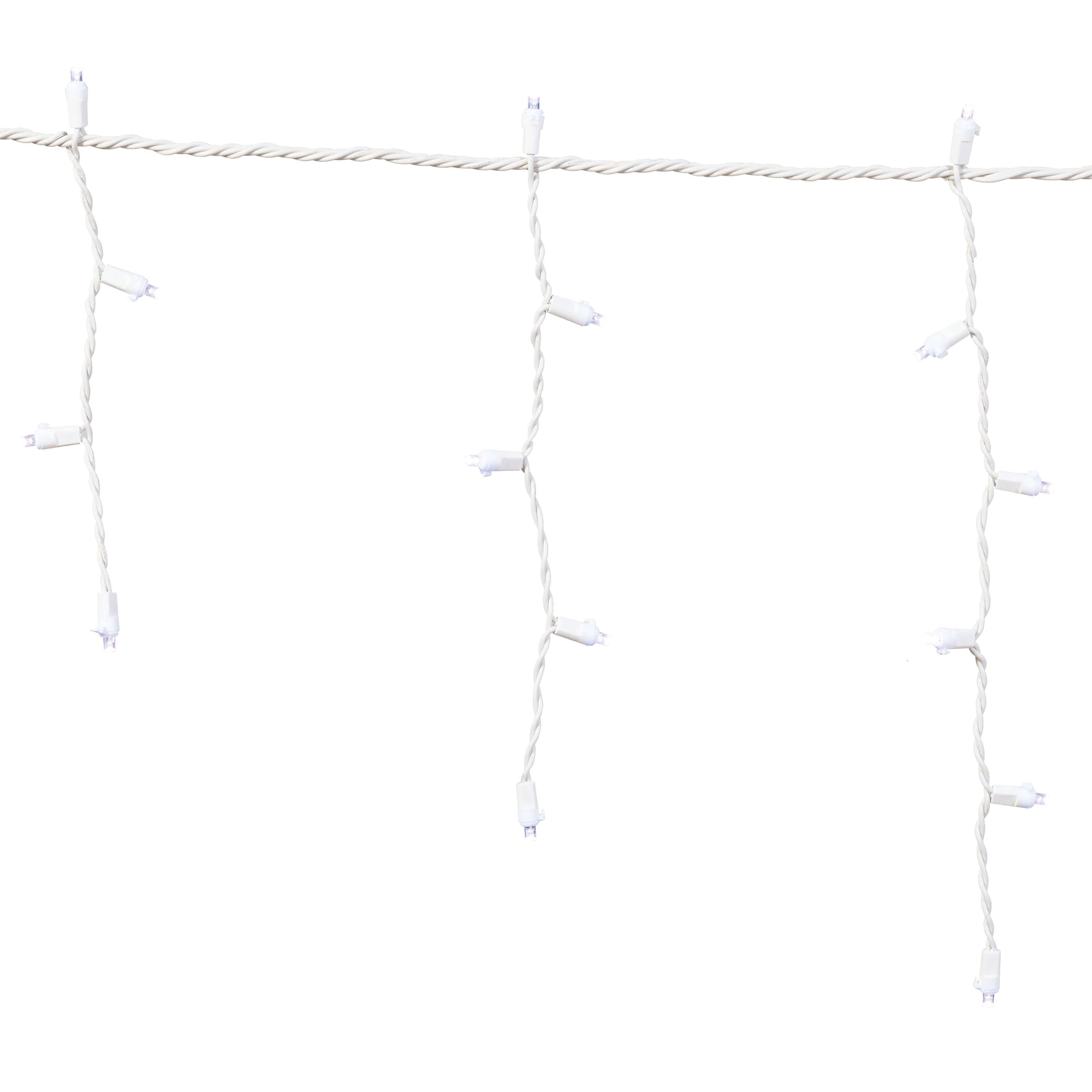 Indoor/Outdoor 200-Count LED 8-Function Sync Christmas Icicle Lights, Cool White, White Wire, 24', by Holiday Time