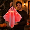 thumbnail image 6 of Light Up Halloween Decorations LED Ghost Hanging Ornament, Halloween Decor Glowing Ghost Pendant, Halloween Party Decorations Indoor Outdoor Seasonal Display Accessory, 6 of 9