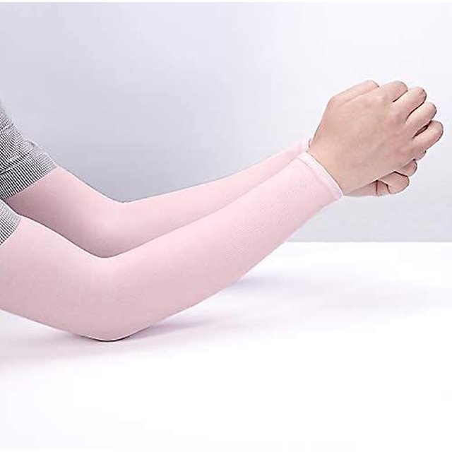 2pcs Uv Protection Refroidissement Bras Manches - Bras de Compression pour Hommes / Femmes / Étudiants pour Coude, Baseball, Basket-Ball, Cyclisme Sport-Noir