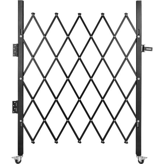 Steel Folding Security Gate 48" H x 37" W, Expandable Accordion Door Barrier with Padlock