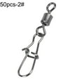 thumbnail image 3 of NIBOLOG 50/100Pcs Swivel Fishing Connector Stainless Steel Hook Fast Rolling Clip Snaps, 3 of 7
