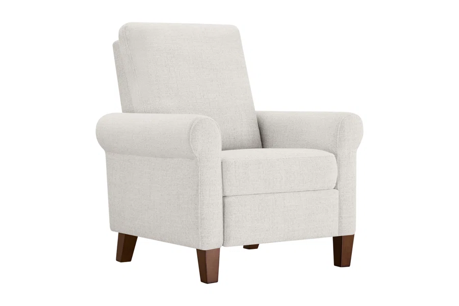 Spruce & Spring Sleek Modern Upholstered Recliner 1 Piece Indoor Use Beige Fabric